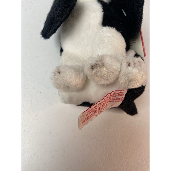 Russ Berrie 5” Black White Puppy Plush w/ Red Rose Small Valentine Gift Toy - Picture 13 of 16